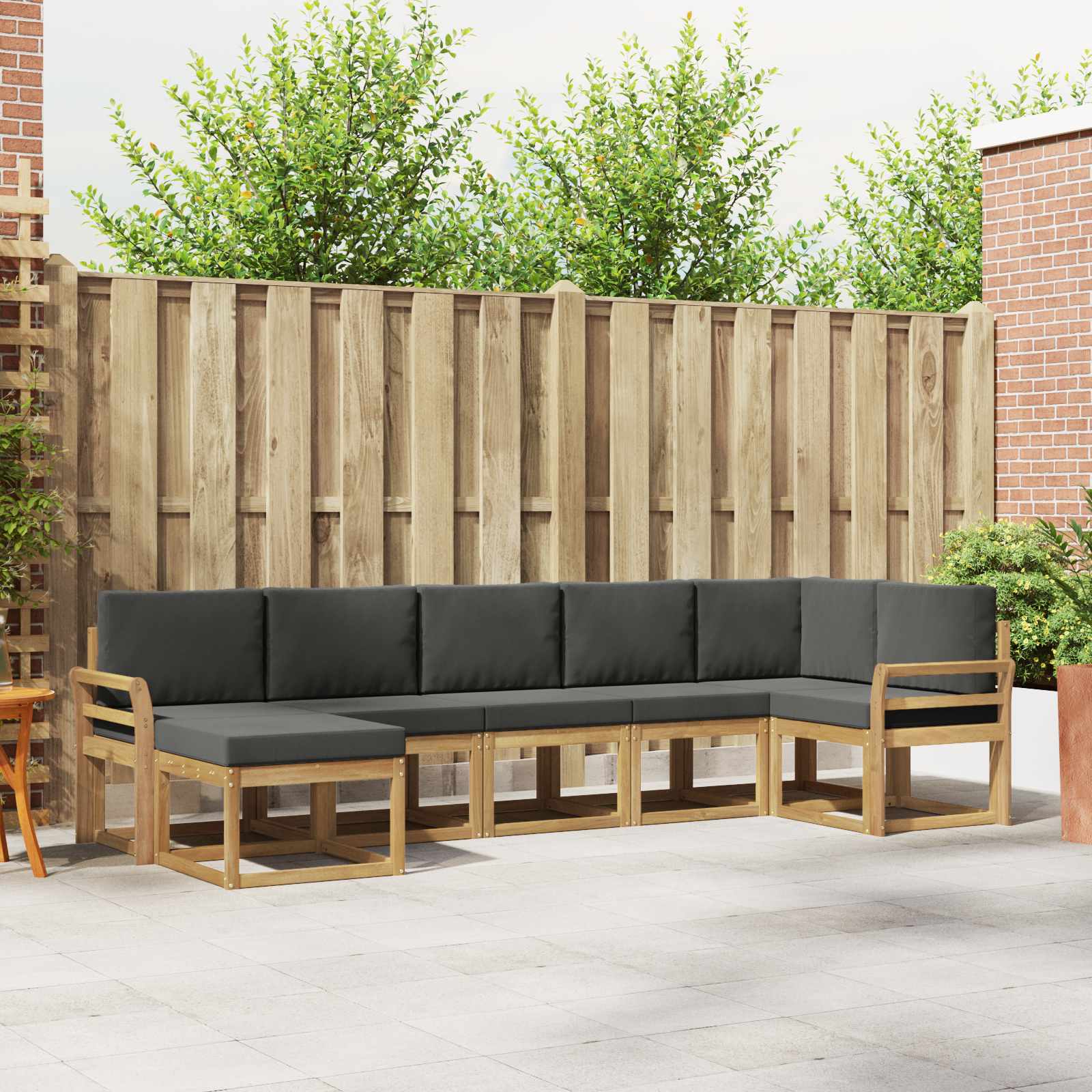 Set vanjskih sofa s jastukom 7 pcs Bijela i antracit Poliester