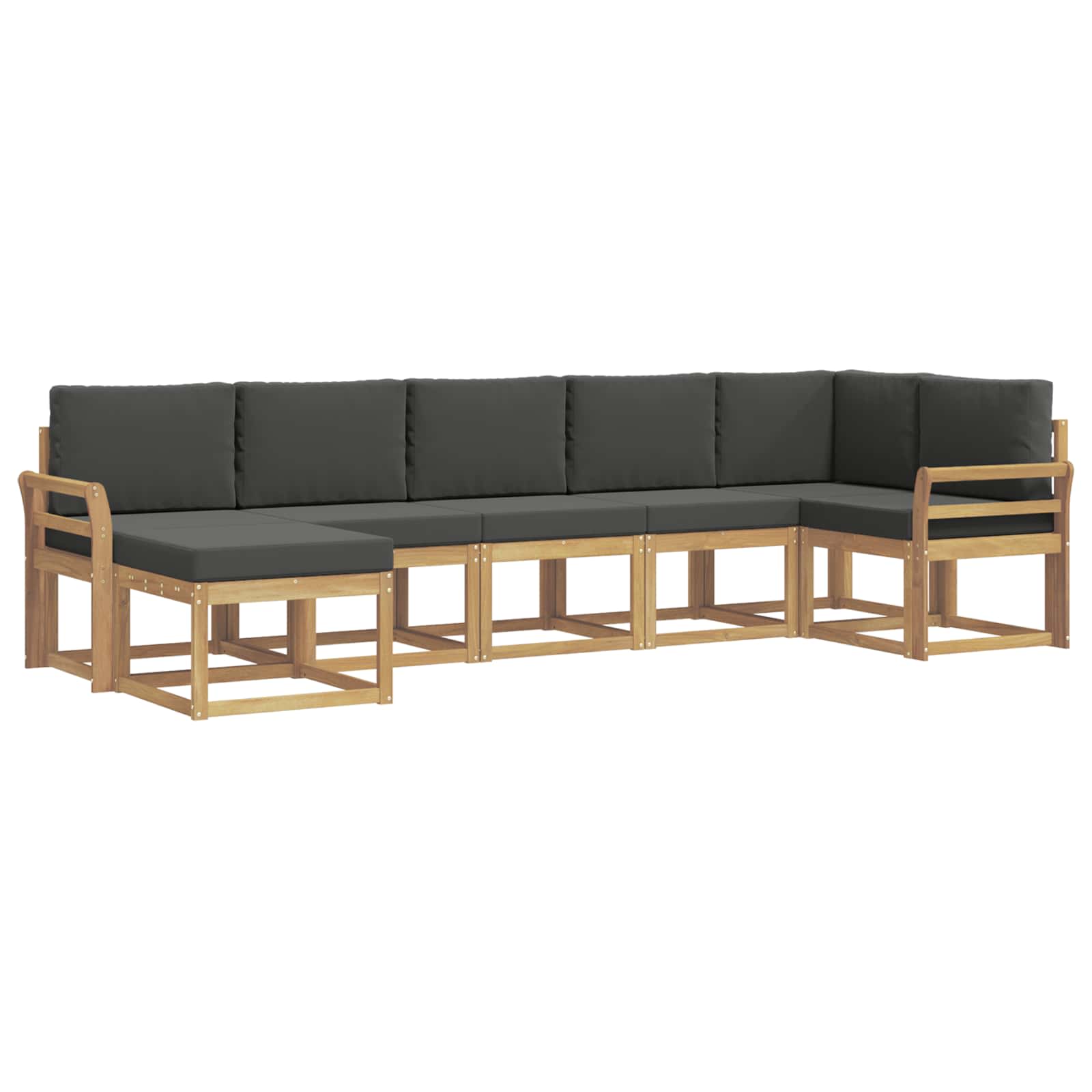 Set vanjskih sofa s jastukom 7 pcs Bijela i antracit Poliester