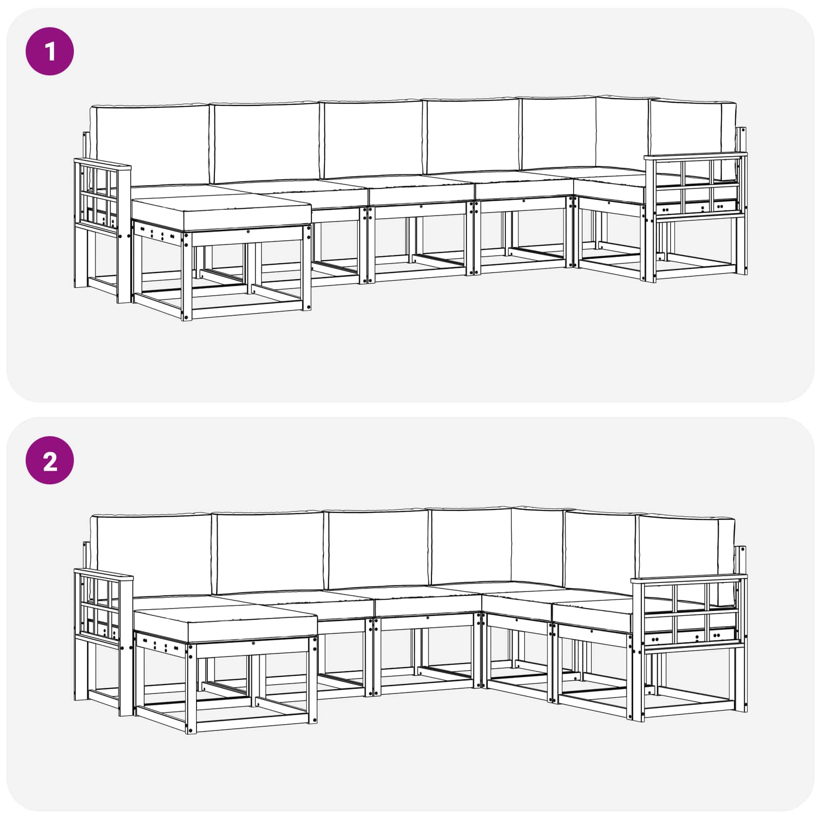 Set vanjskih sofa s jastukom 7 pcs Bijela i antracit Poliester