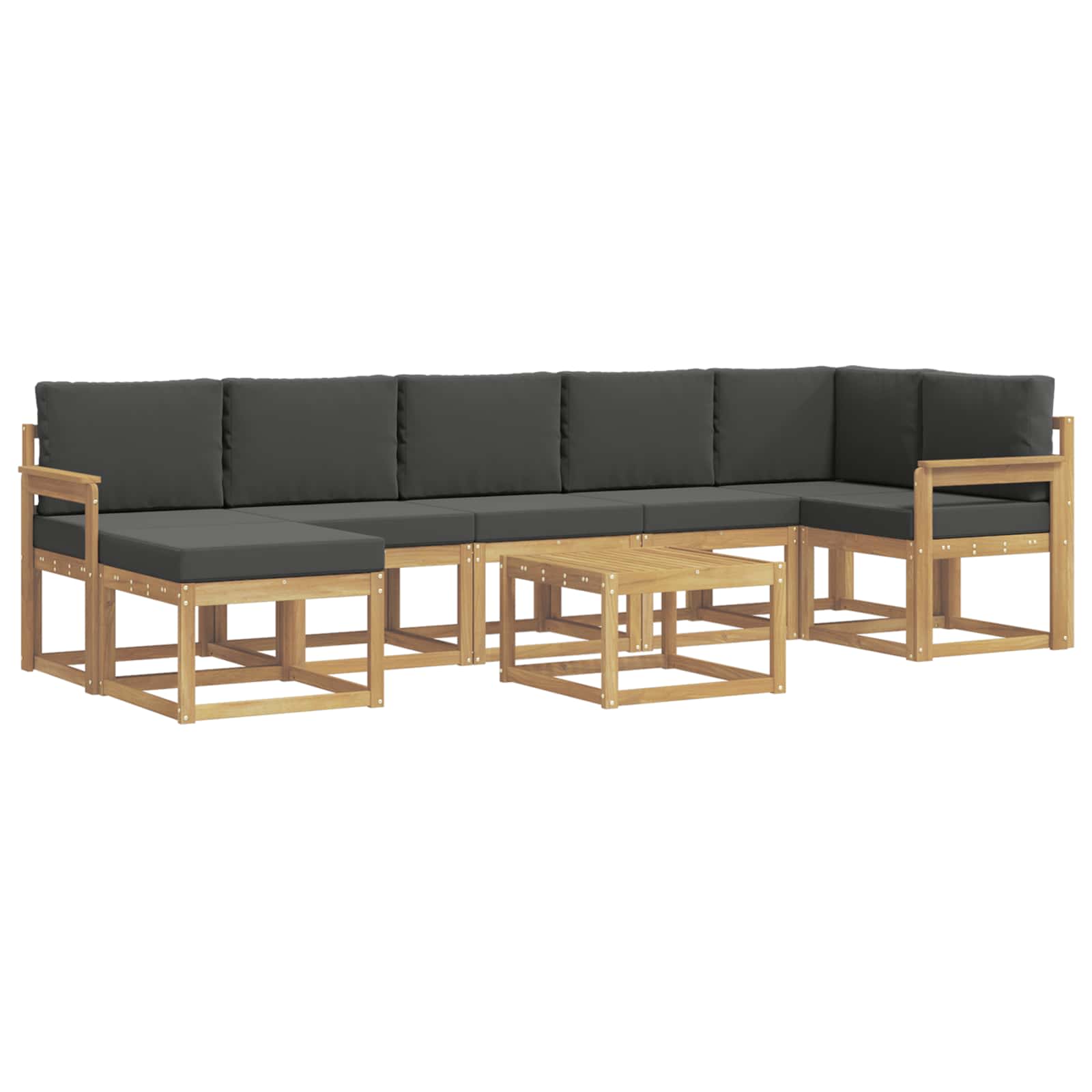 Set vanjskih sofa s jastukom 8 pcs Bijela i antracit Poliester