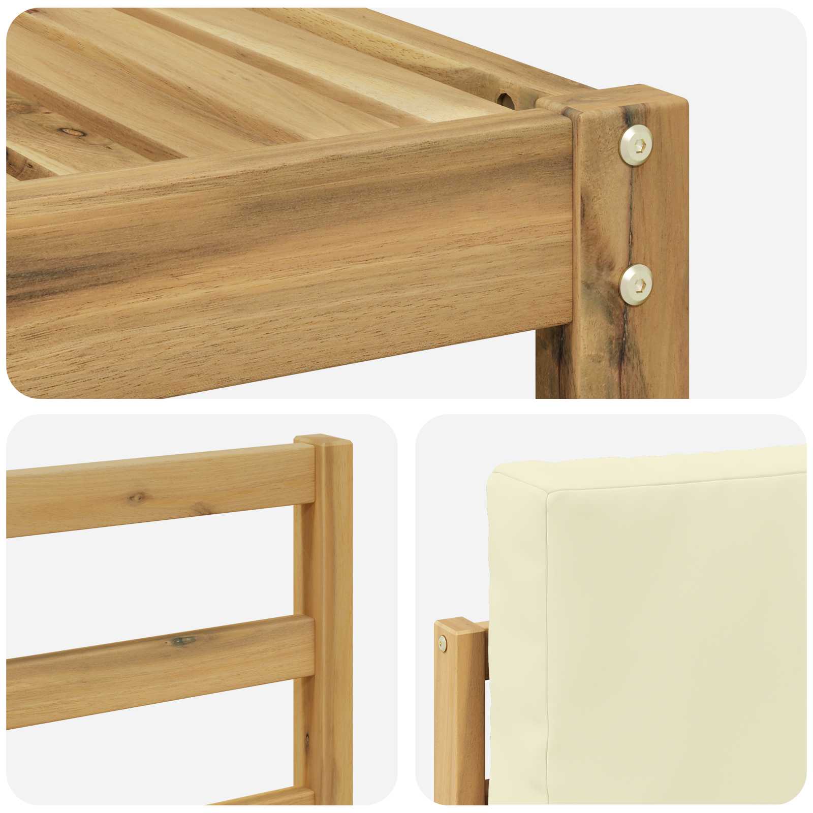 Set vanjskih sofa s jastukom 6 pcs Prirodna i krem Poliester