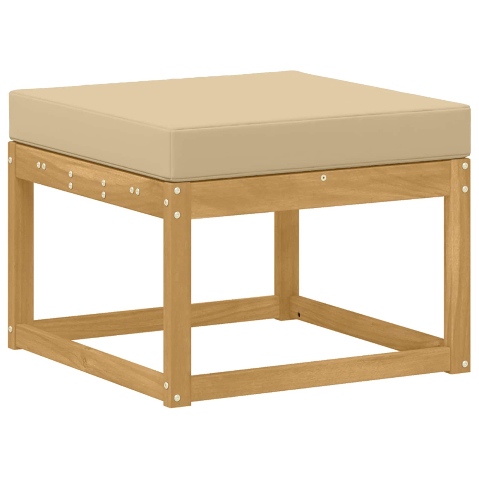 Set vanjskih sofa s jastukom 6 pcs Bijela i bež Poliester