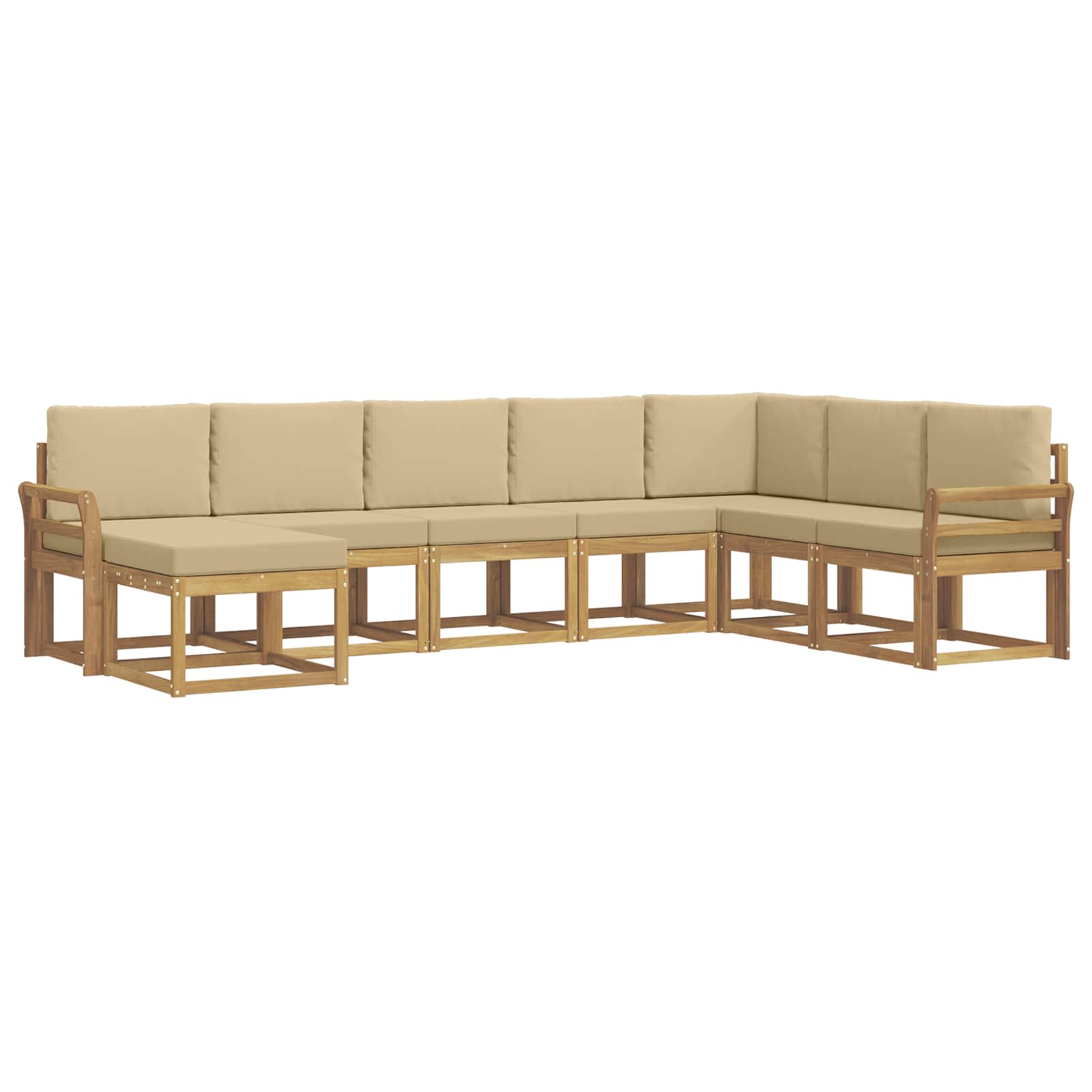 Set vanjskih sofa s jastukom 8 pcs Bijela i bež