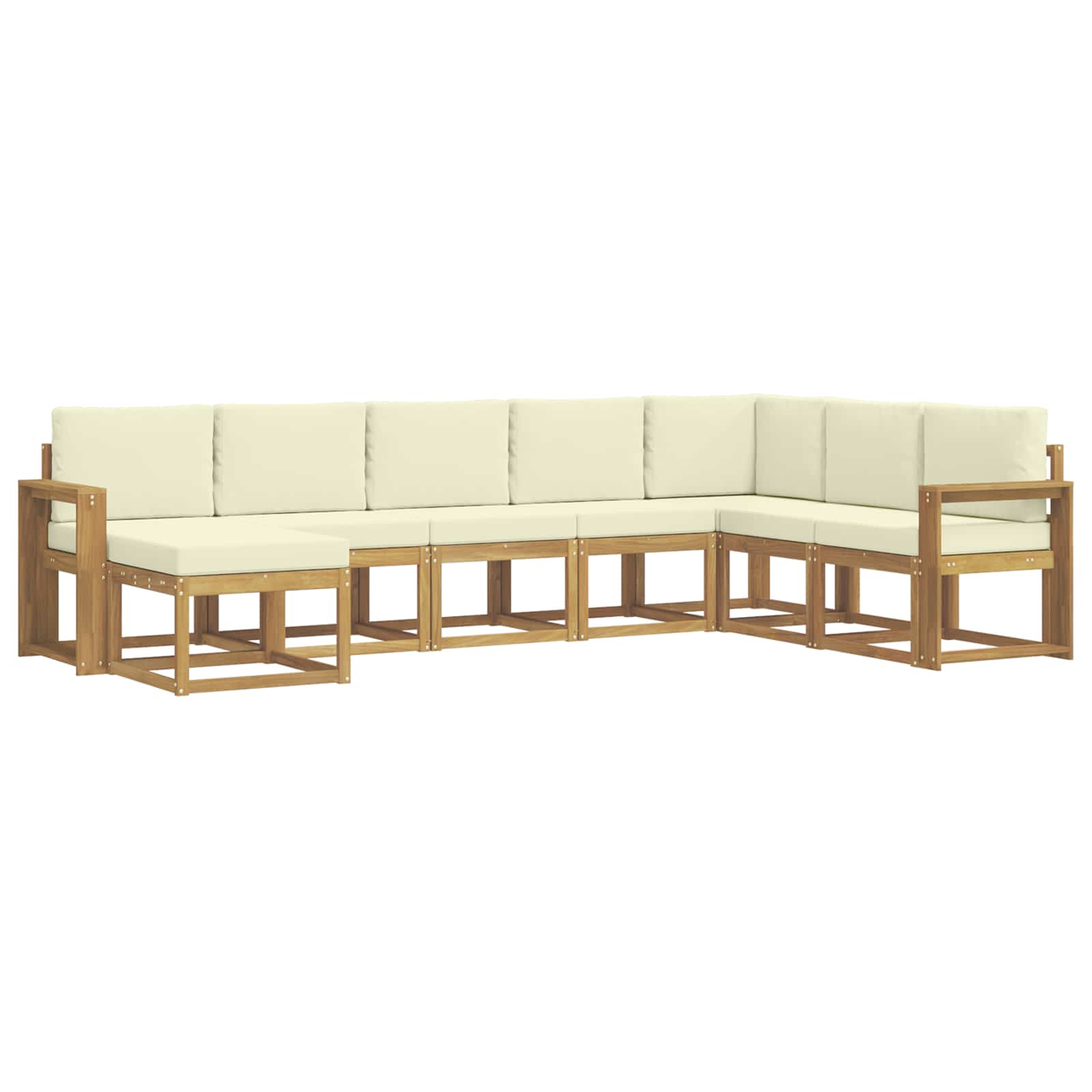 Set vanjskih sofa s jastukom 8 pcs Bijela i krem