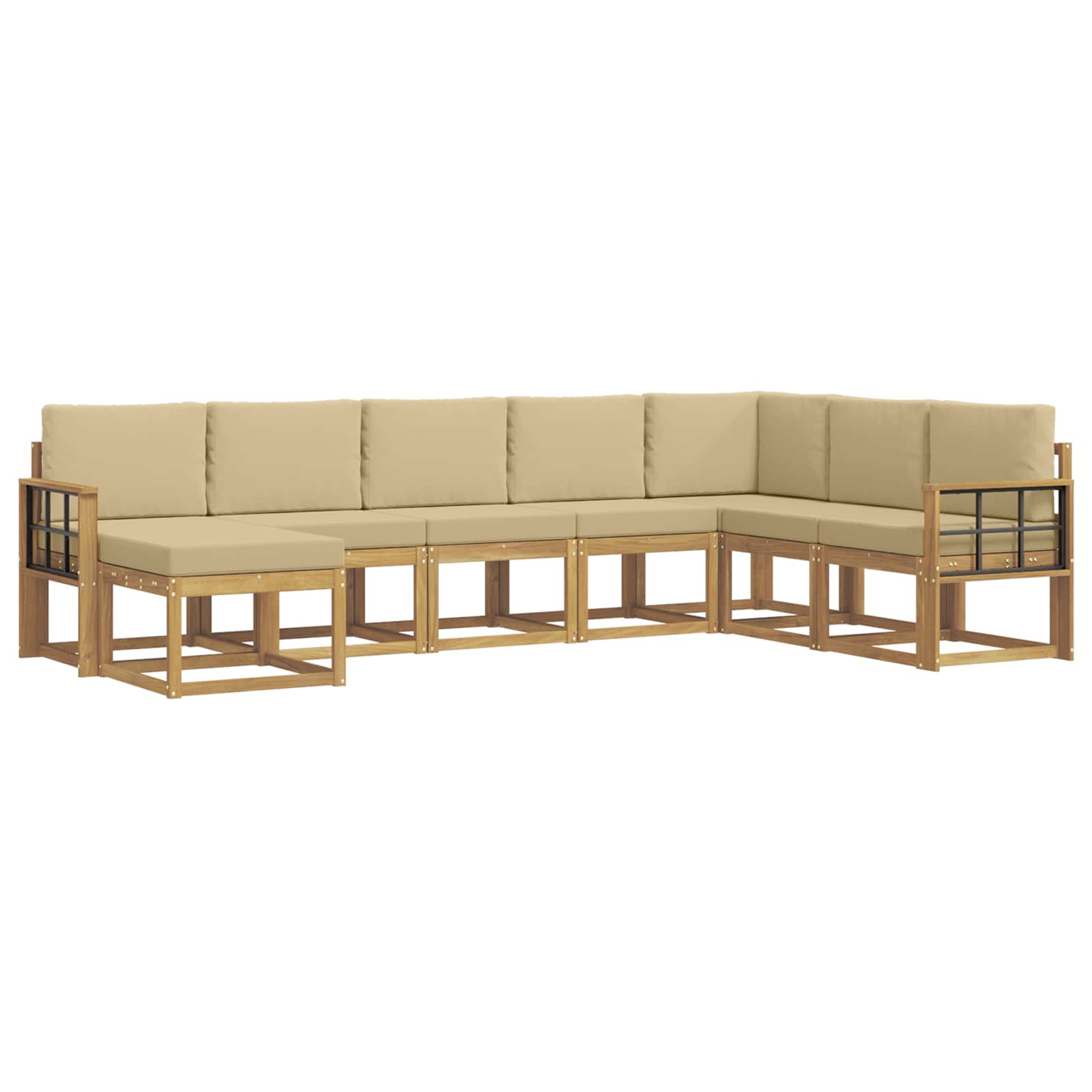 Set vanjskih sofa s jastukom 8 pcs Bijela i bež