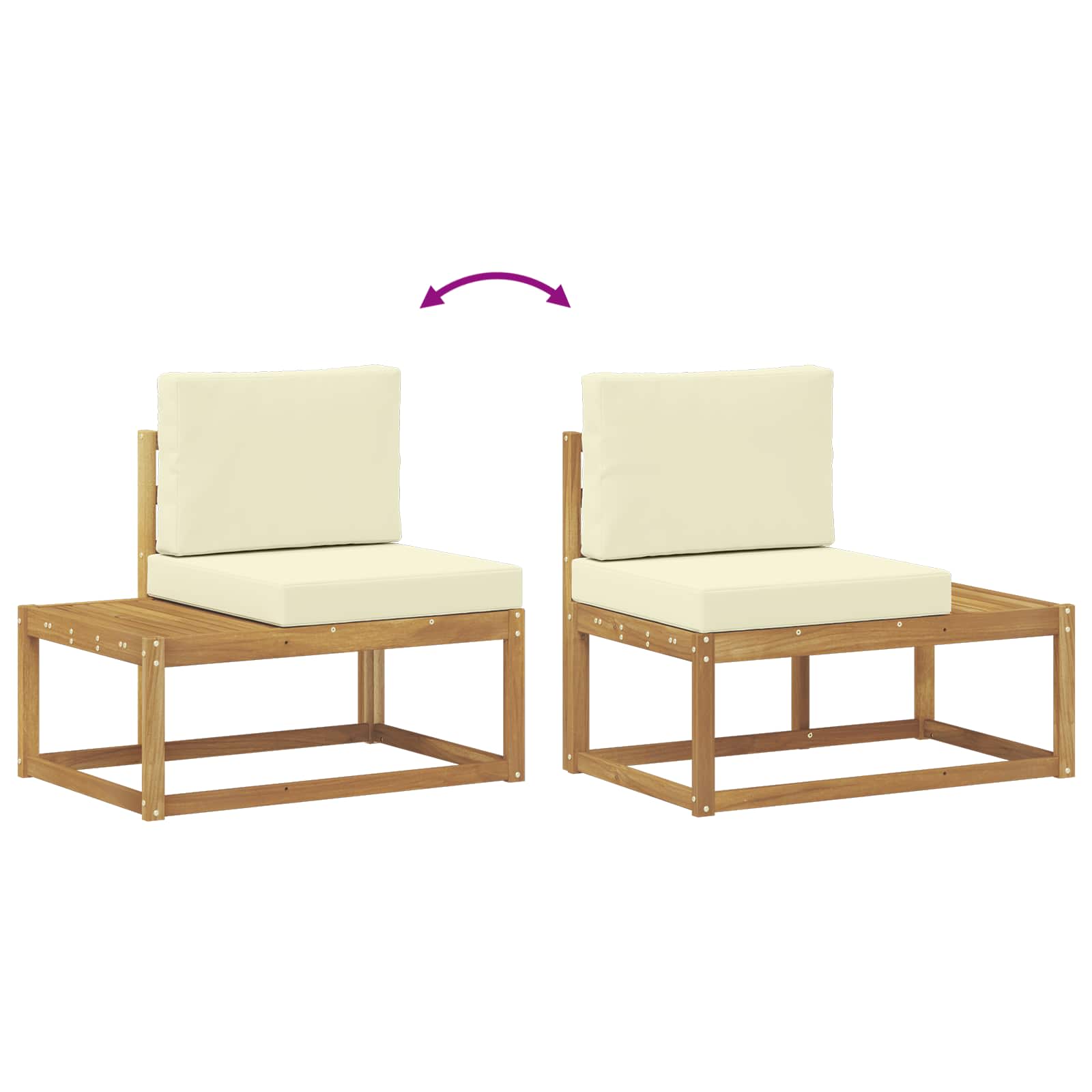 Set vanjskih sofa s jastukom 3 pcs Bijela i krem Poliester