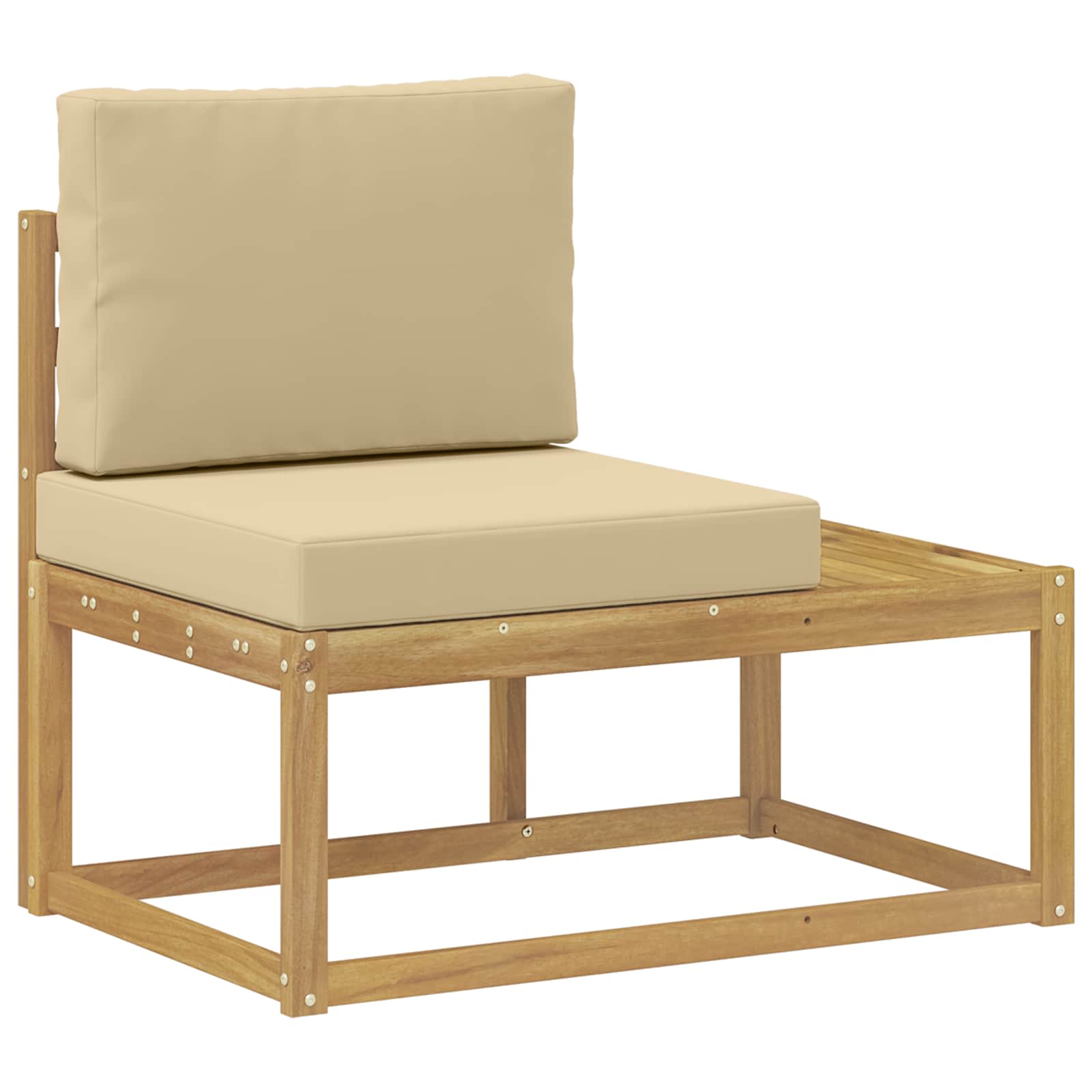 Set vanjskih sofa s jastukom 3 pcs Bijela i bež Poliester