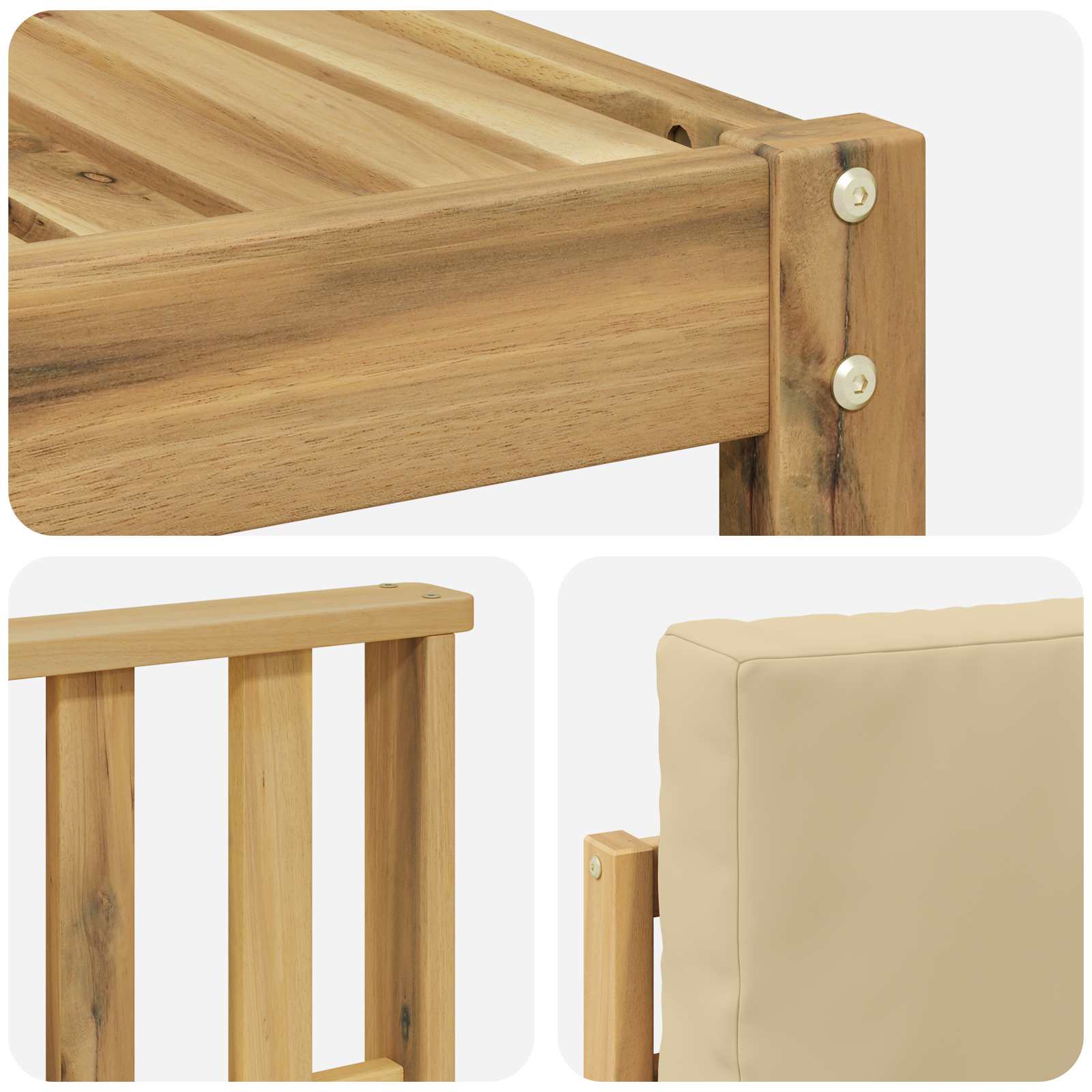 Set vanjskih sofa 10 pcs Bijela i bež 59 x 59 x 37 cm Poliester