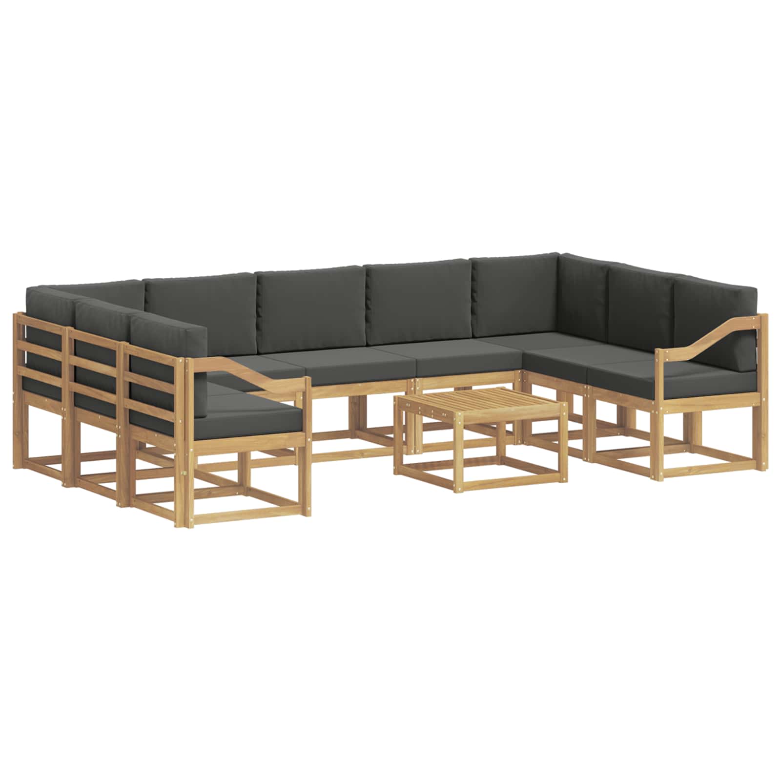 Set vanjskih sofa 10 pcs Bijela i antracit 59 x 59 x 37 cm
