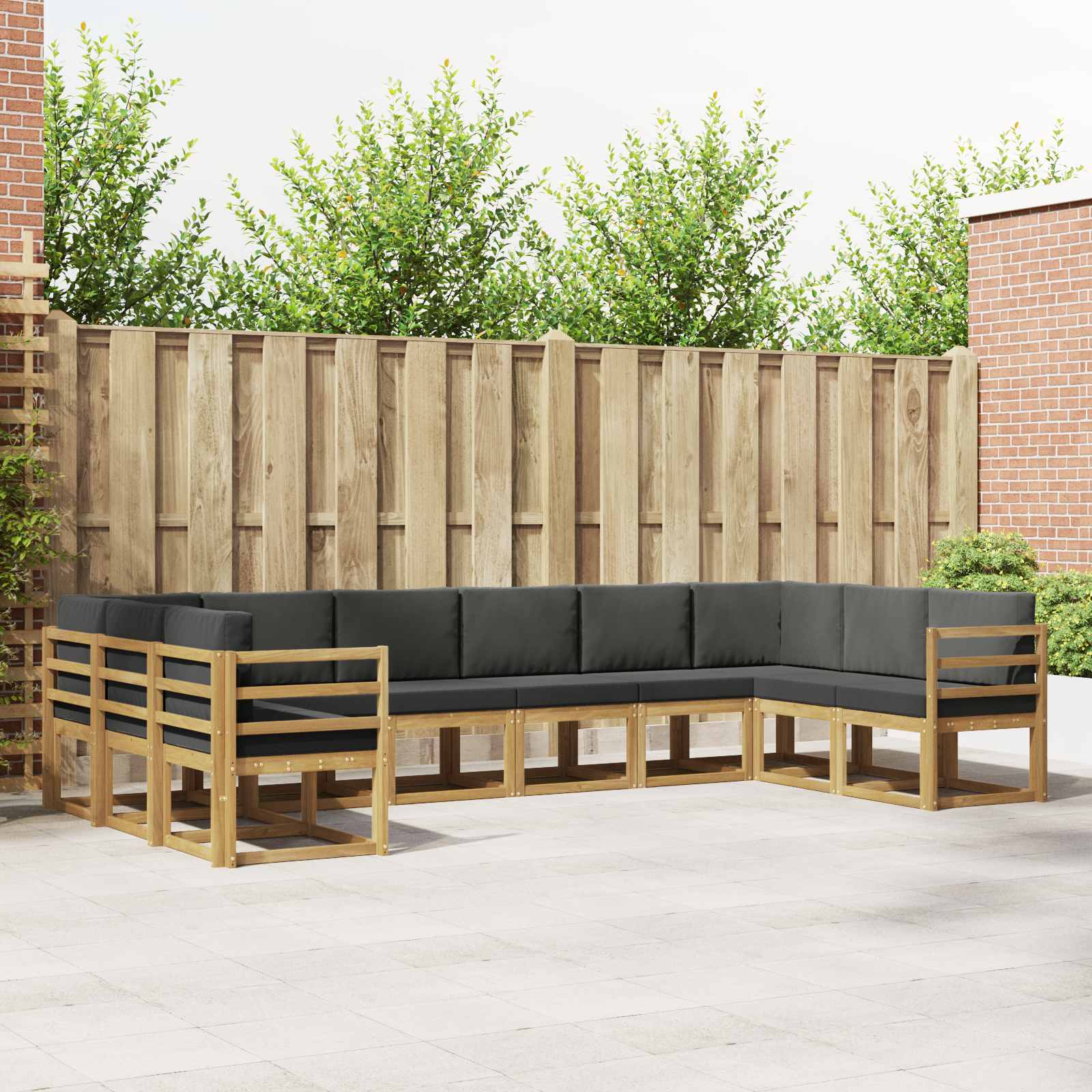 Set vanjskih sofa s jastukom 10 pcs Bijela i antracit