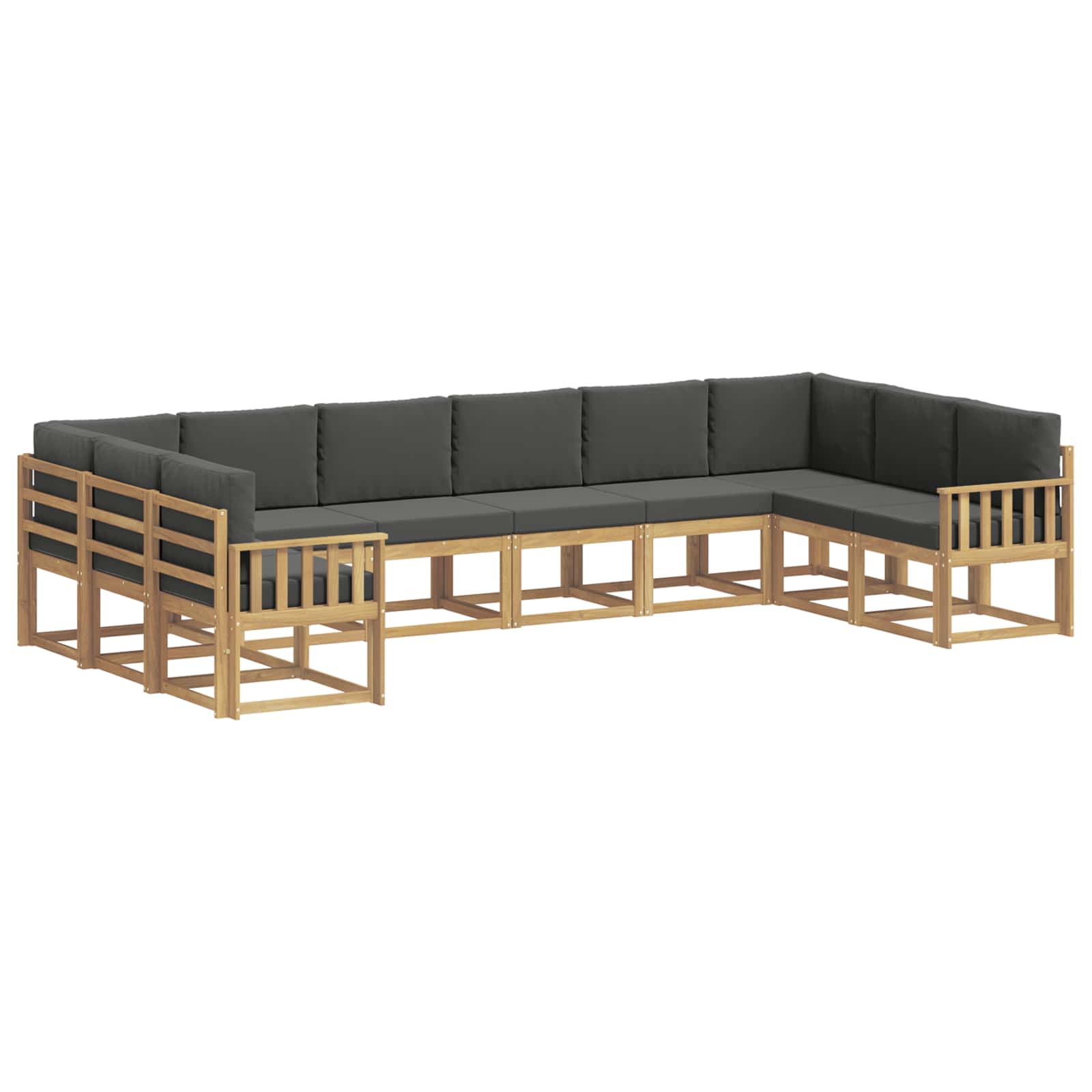 Set vanjskih sofa s jastukom 10 pcs Bijela i antracit