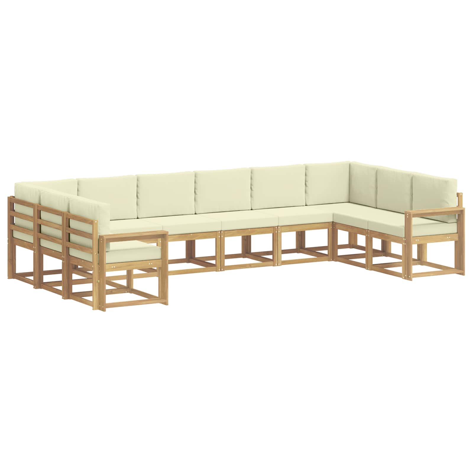 Set vanjskih sofa s jastukom 10 pcs Bijela i krem