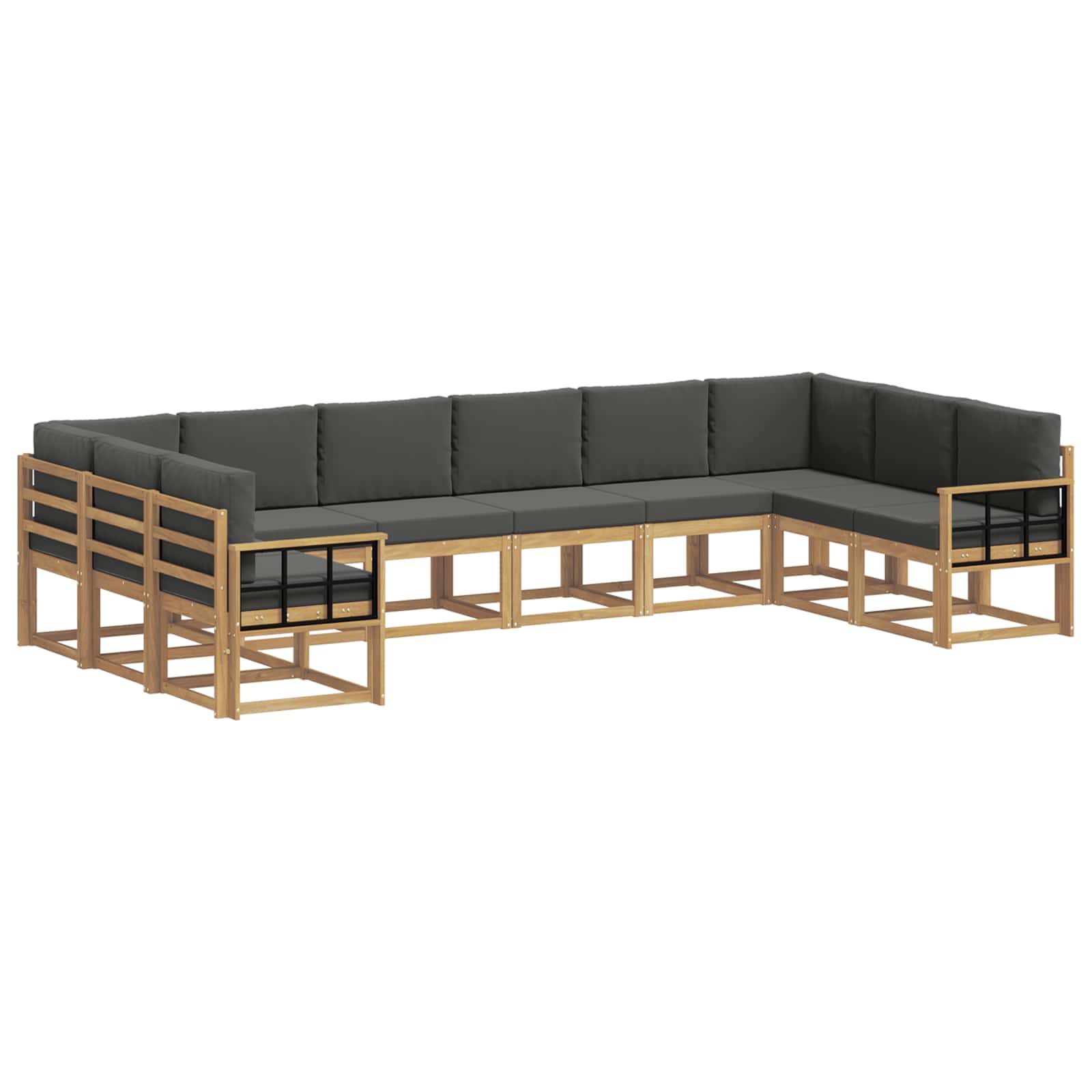 Set vanjskih sofa s jastukom 10 pcs Bijela i antracit