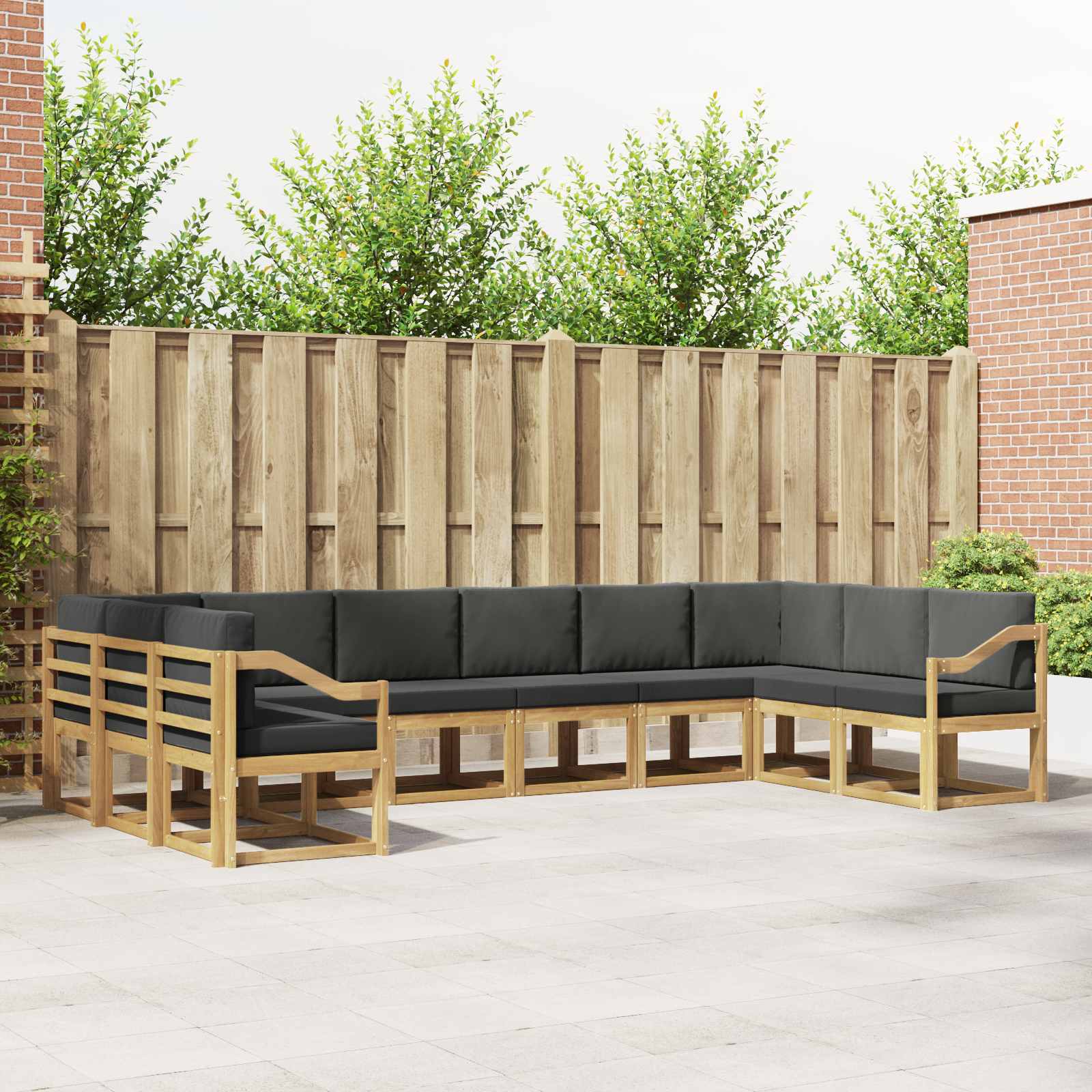 Set vanjskih sofa s jastukom 10 pcs Bijela i antracit