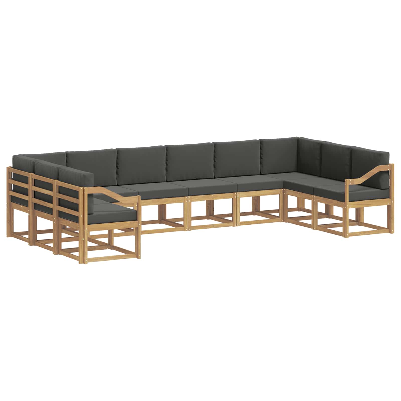 Set vanjskih sofa s jastukom 10 pcs Bijela i antracit