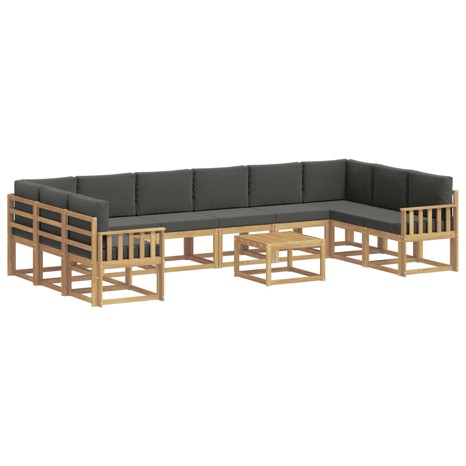 Set vanjskih sofa s jastukom 11 pcs Bijela i antracit