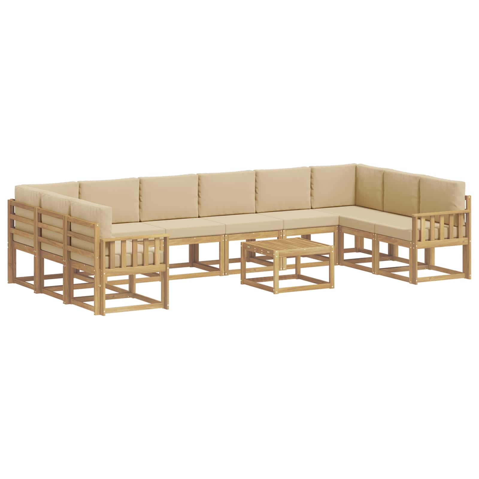 Set vanjskih sofa s jastukom 11 pcs Bijela i bež