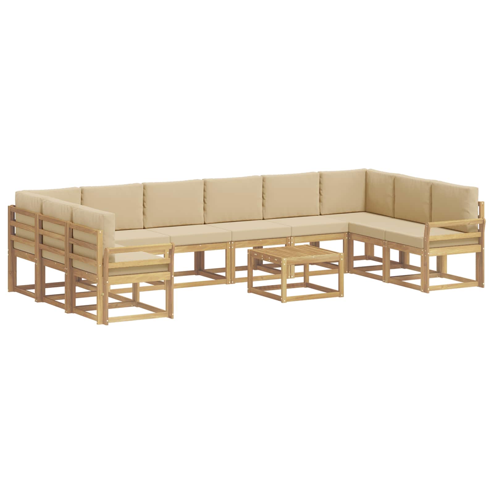 Set vanjskih sofa s jastukom 11 pcs Bijela i bež
