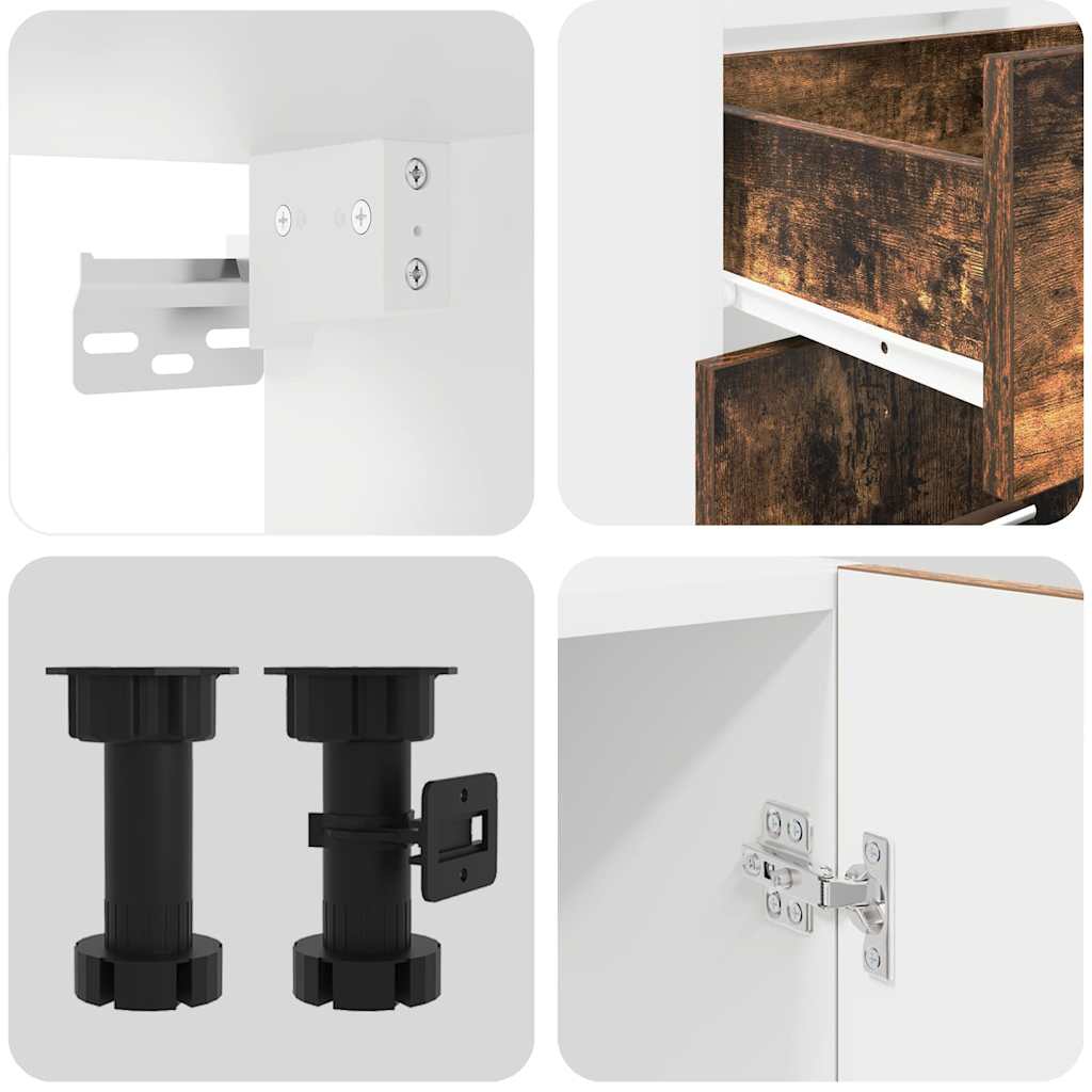 Set kuhinjskih ormarića s ladicama Lyon 8 pcs Dimljeni hrast