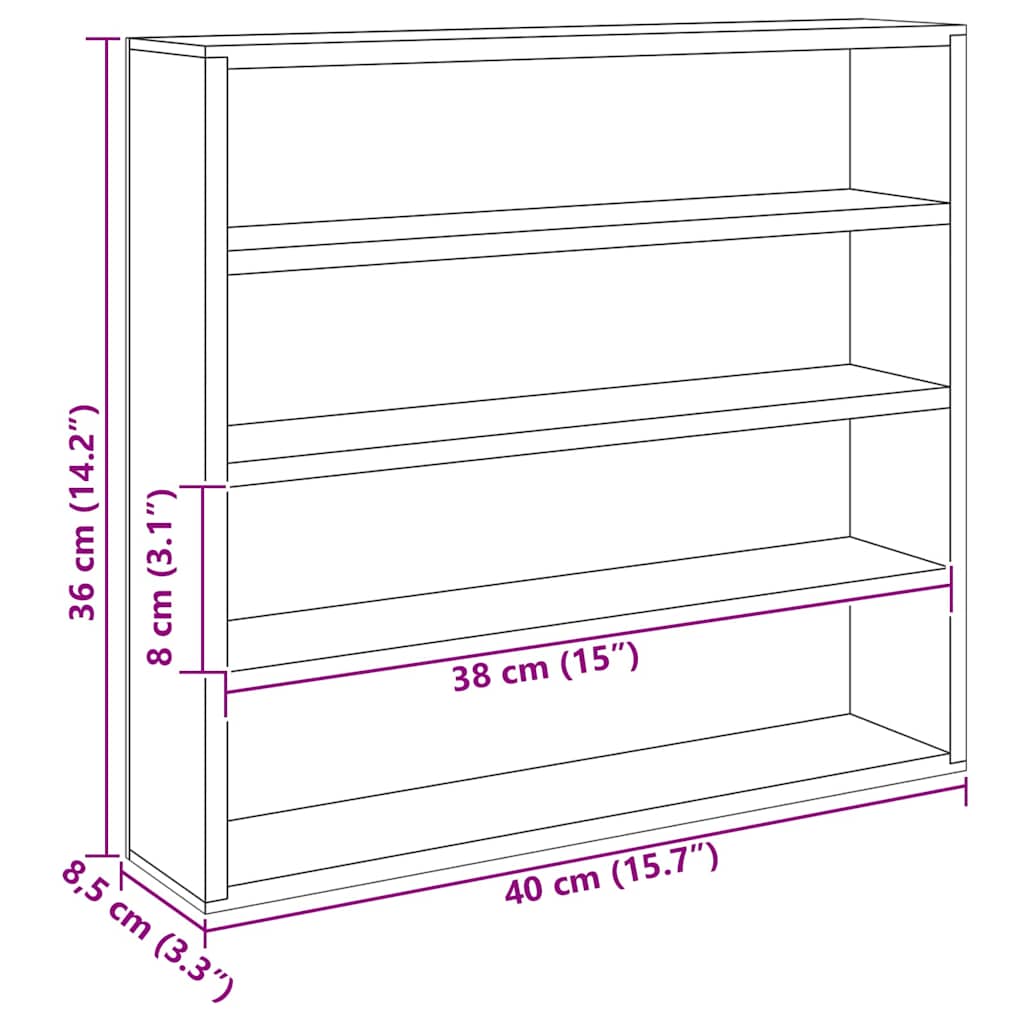 Ormar za izlaganje na zidu s policom Zidne Bež 40 x 8,5 x 37 cm