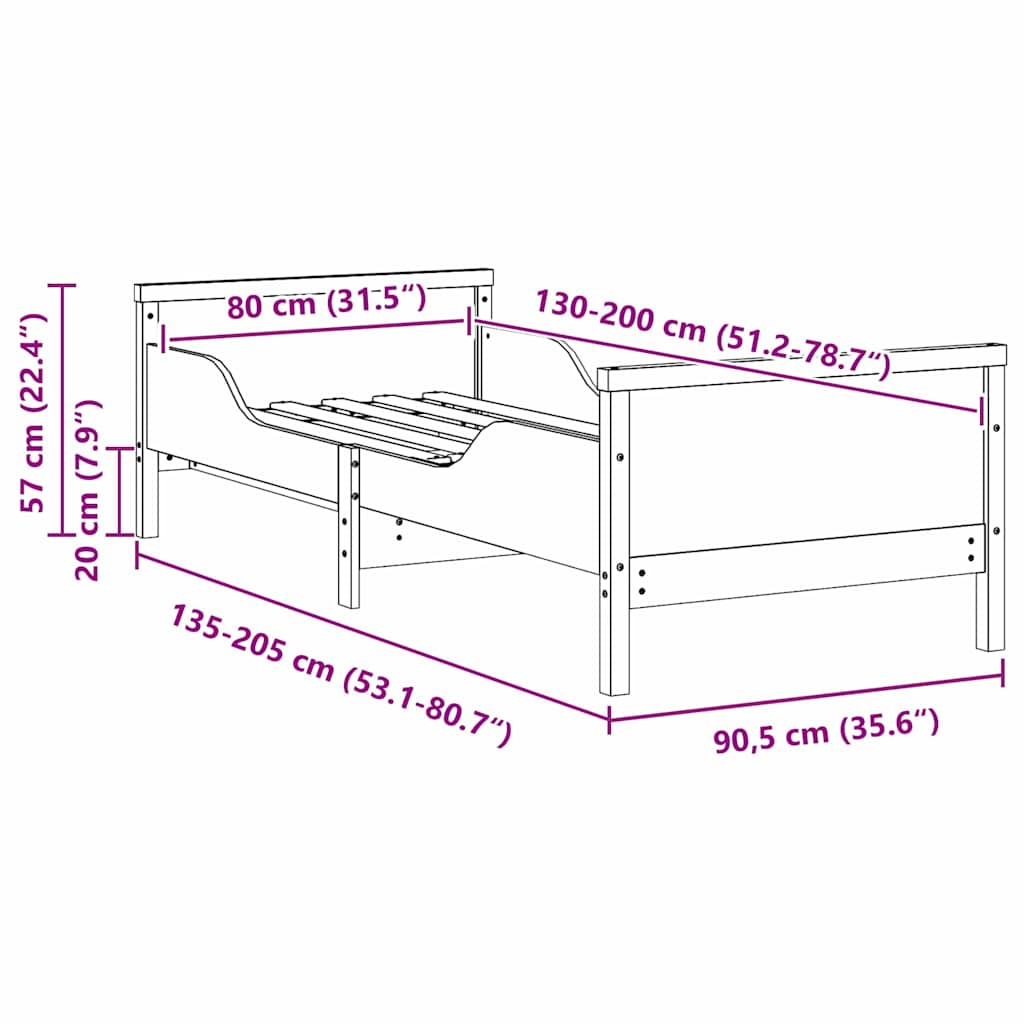 Krevetna konstrukcija Smeđa 80 x 200 cm Konstruirano drvo