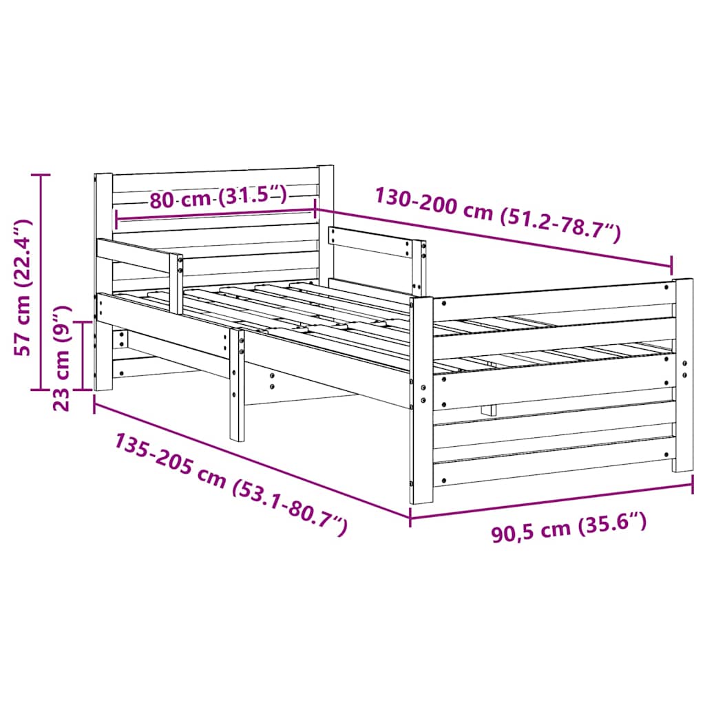 Krevetna konstrukcija Vosak smeđa 80 x 200 cm Konstruirano drvo
