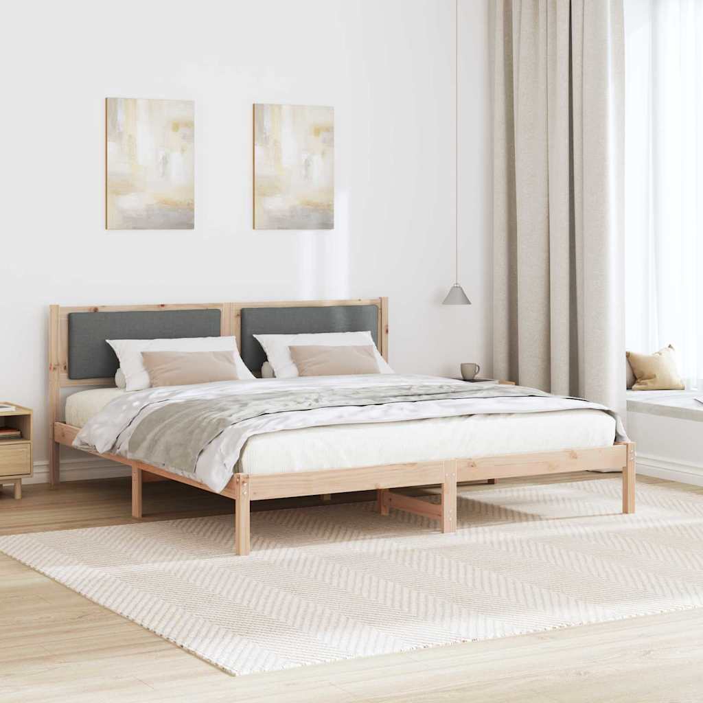 Krevetna konstrukcija s uzglavljem Tamno siva 180 x 200 cm
