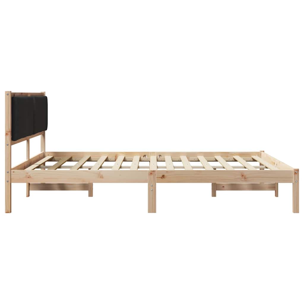 Krevetna konstrukcija Crna 180 x 200 cm Čvrsto borovo drvo
