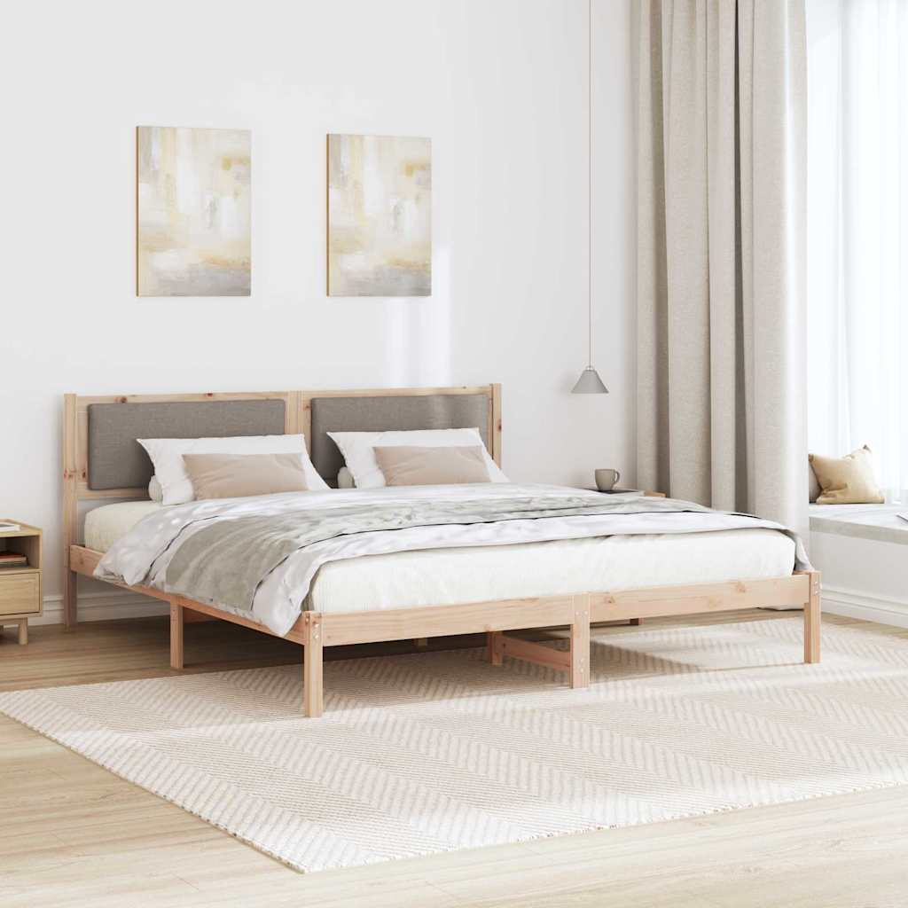 Krevetna konstrukcija s uzglavljem Sivo-smeđa 180 x 200 cm
