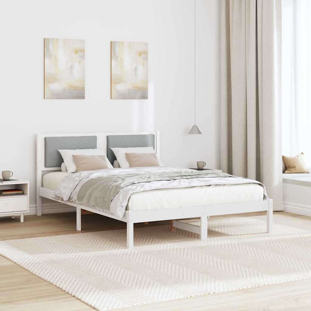 Krevetna konstrukcija s uzglavljem Svijetlo siva 160 x 200 cm