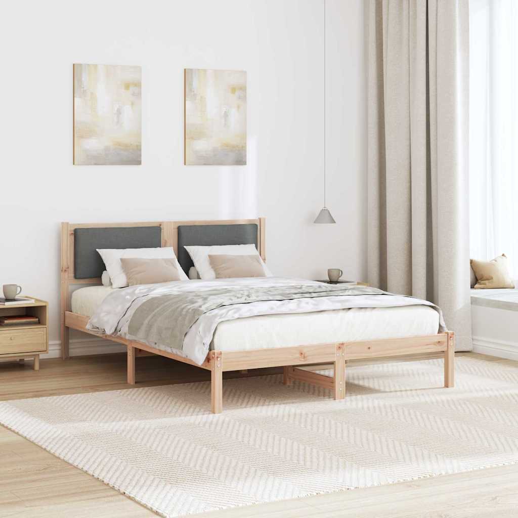 Krevetna konstrukcija s uzglavljem Tamno siva 150 x 200 cm