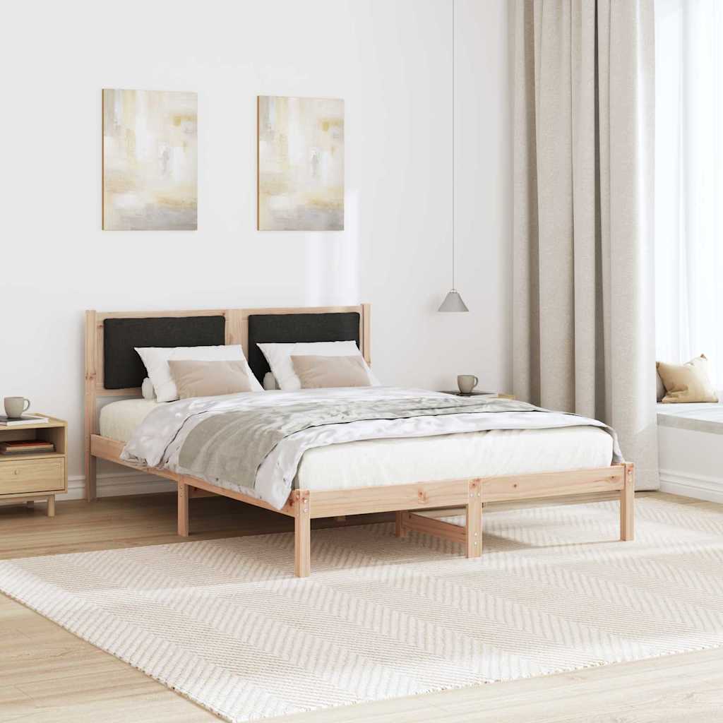 Krevetna konstrukcija Crna 150 x 200 cm Čvrsto borovo drvo