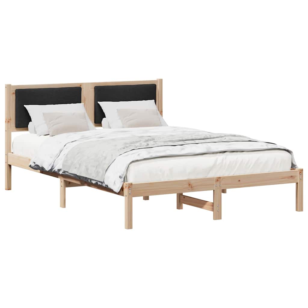 Krevetna konstrukcija Crna 150 x 200 cm Čvrsto borovo drvo
