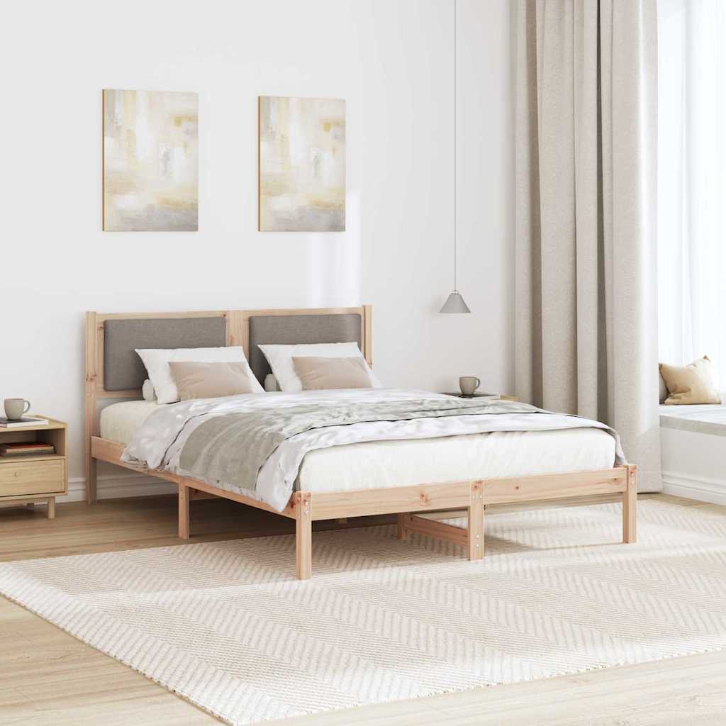 Krevetna konstrukcija s uzglavljem Sivo-smeđa 150 x 200 cm