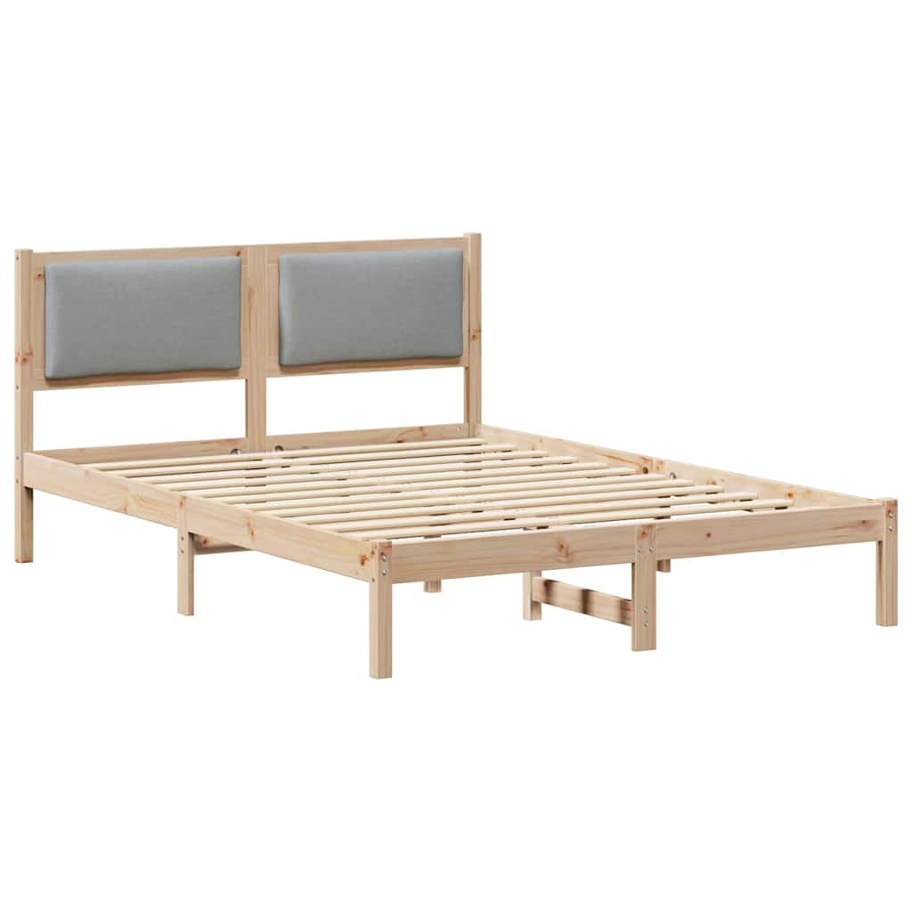 Krevetna konstrukcija s uzglavljem Svijetlo siva 140 x 190 cm