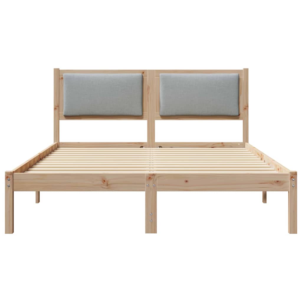 Krevetna konstrukcija s uzglavljem Svijetlo siva 140 x 190 cm