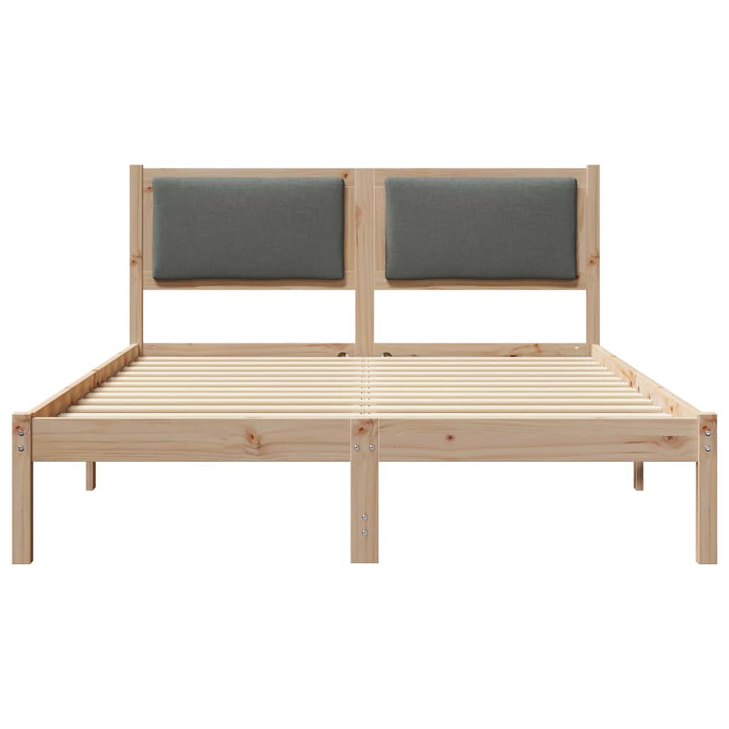 Krevetna konstrukcija s uzglavljem Tamno siva 135 x 190 cm