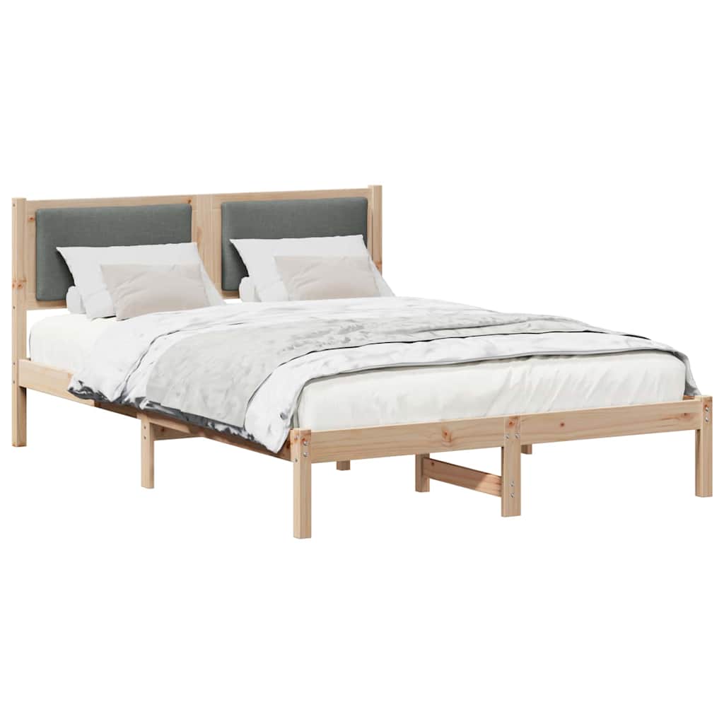 Krevetna konstrukcija s uzglavljem Tamno siva 135 x 190 cm