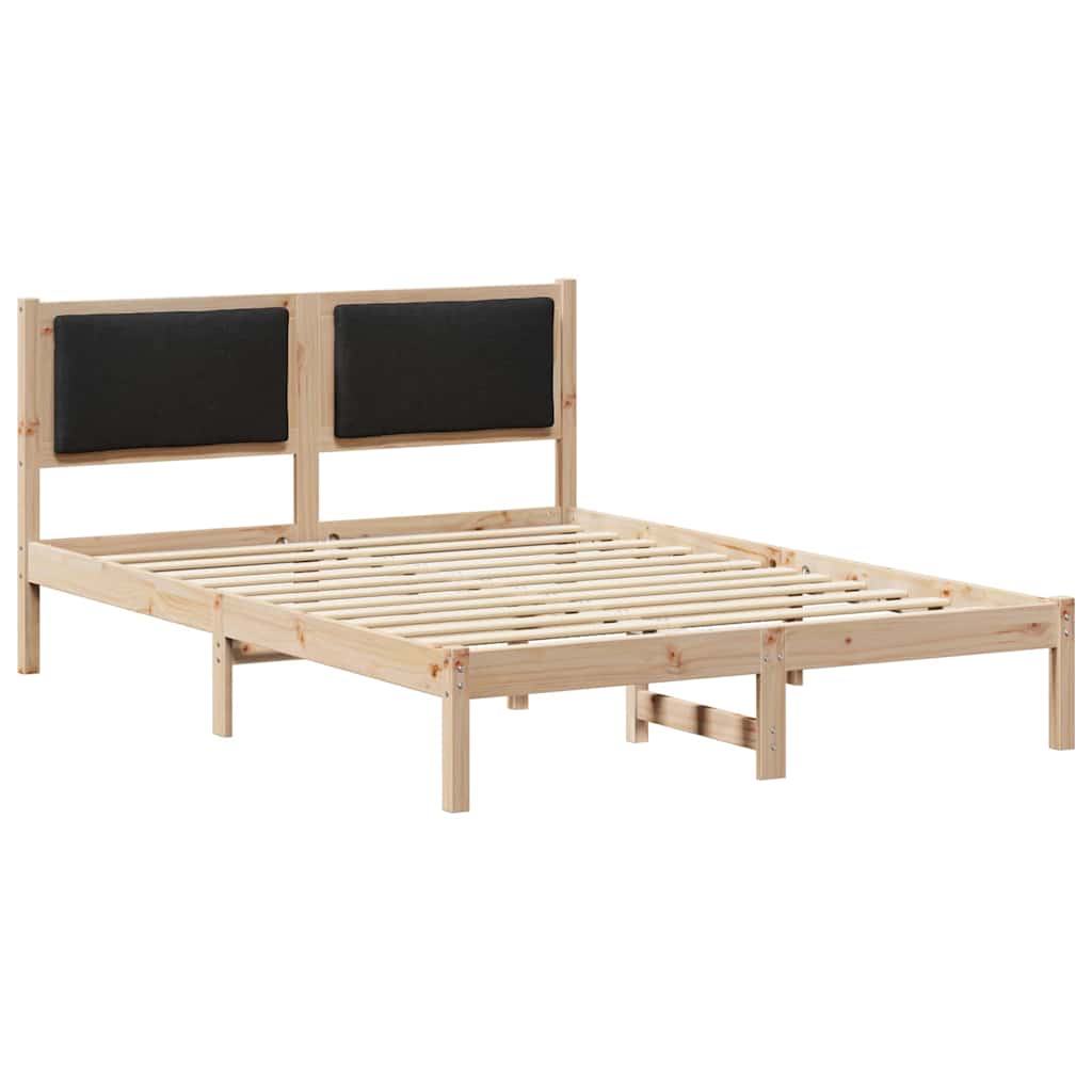 Krevetna konstrukcija Crna 135 x 190 cm Čvrsto borovo drvo