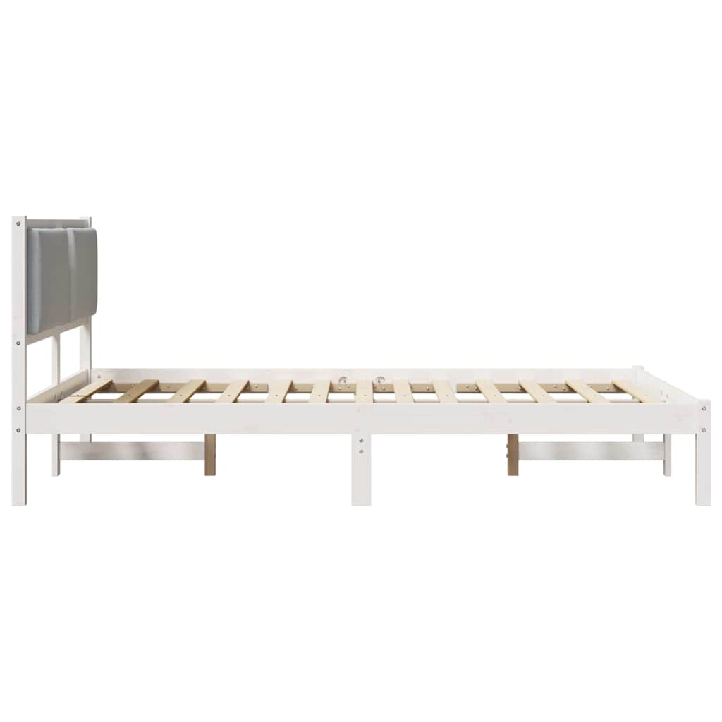 Krevetna konstrukcija s uzglavljem Svijetlo siva 135 x 190 cm