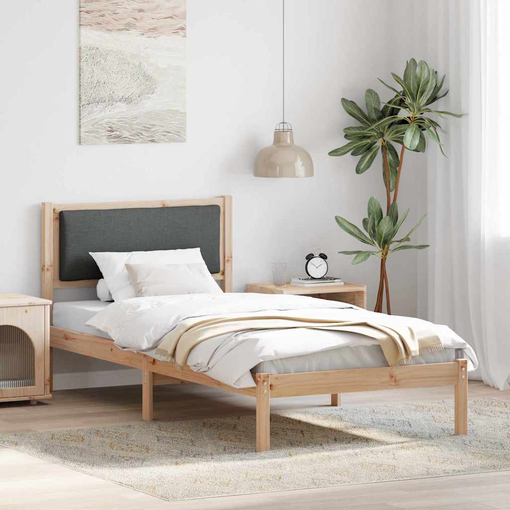 Krevetna konstrukcija s uzglavljem Tamno siva 100 x 200 cm