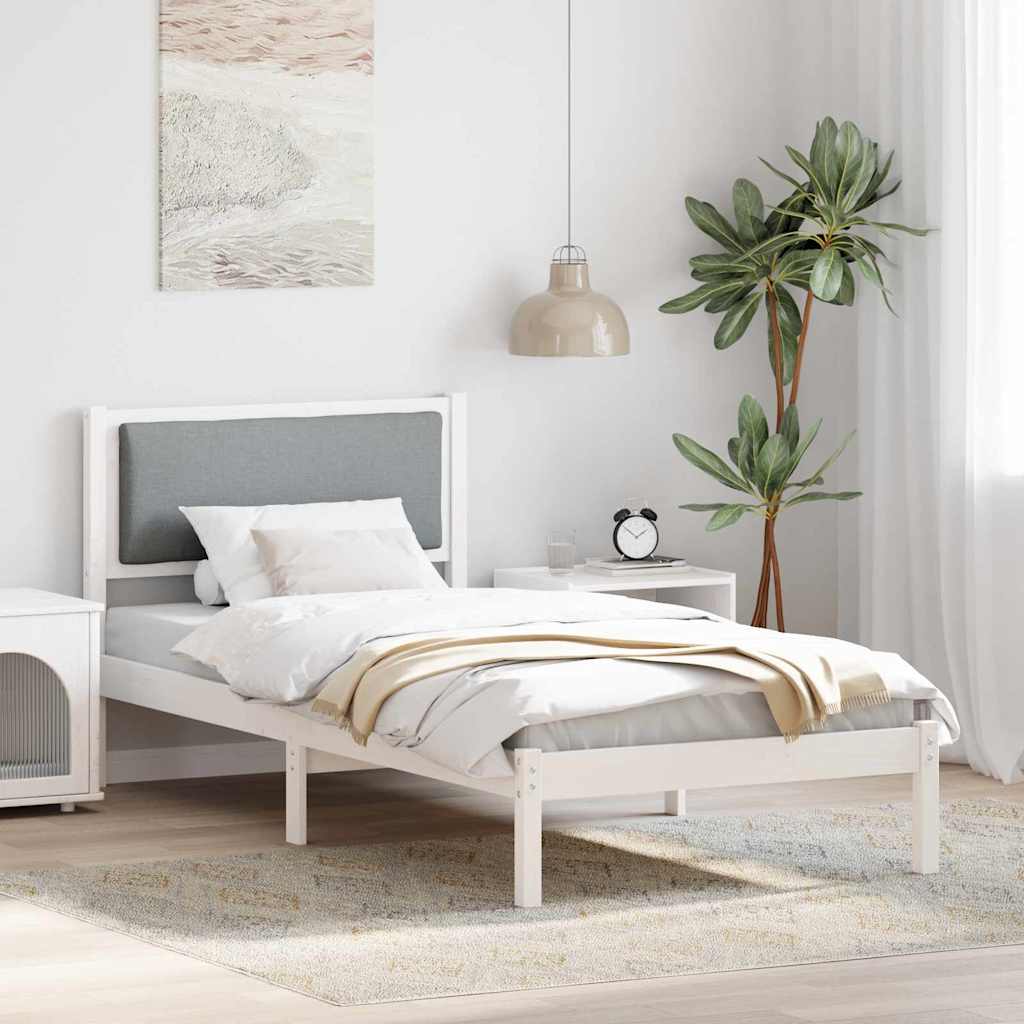 Krevetna konstrukcija s uzglavljem Svijetlo siva 100 x 200 cm
