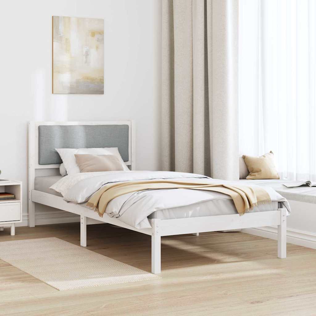 Krevetna konstrukcija s uzglavljem Svijetlo siva 100 x 200 cm