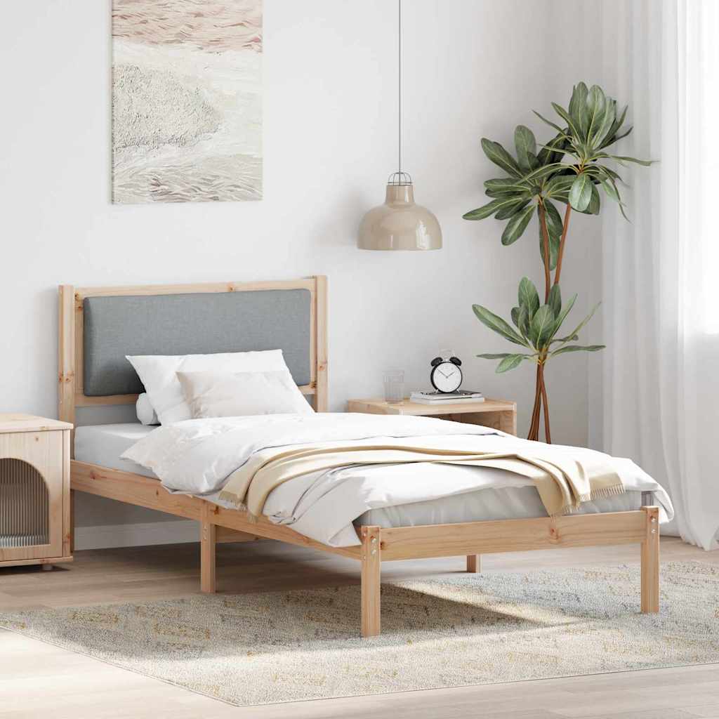 Krevetna konstrukcija s uzglavljem Svijetlo siva 90 x 200 cm
