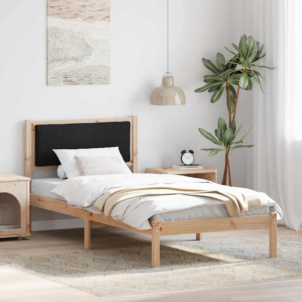 Krevetna konstrukcija Crna 90 x 200 cm Čvrsto borovo drvo