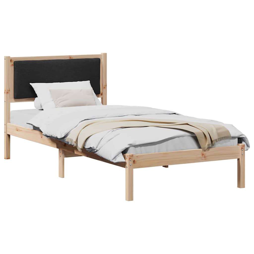 Krevetna konstrukcija Crna 90 x 200 cm Čvrsto borovo drvo