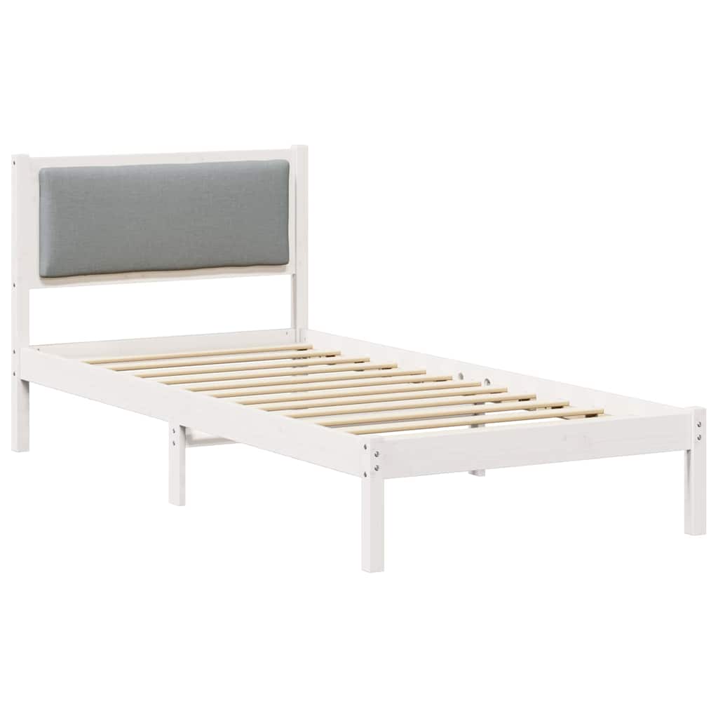 Krevetna konstrukcija s uzglavljem Svijetlo siva 90 x 200 cm