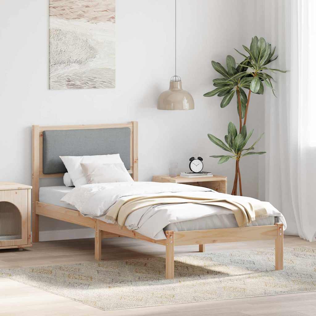 Krevetna konstrukcija s uzglavljem Svijetlo siva 80 x 200 cm