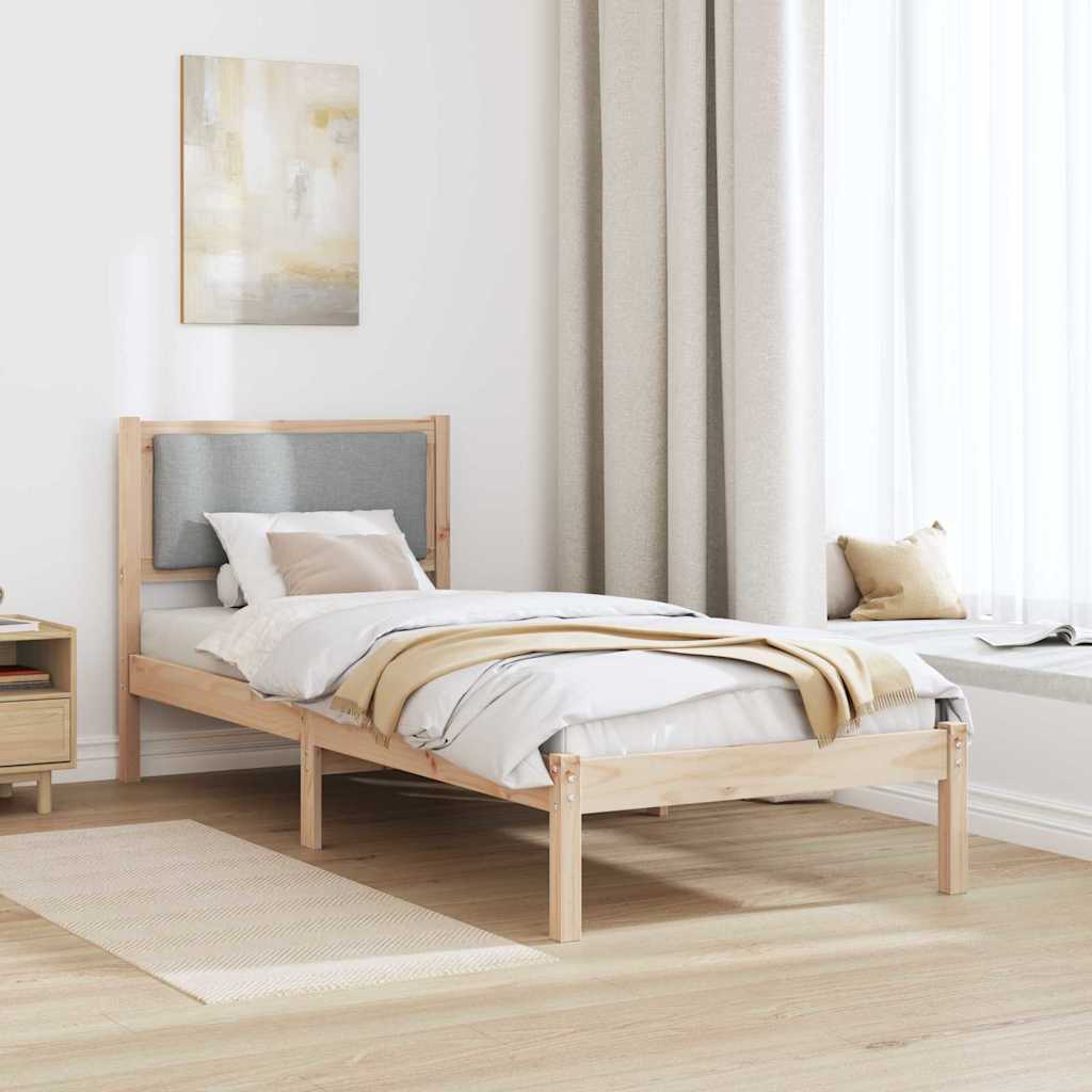 Krevetna konstrukcija s uzglavljem Svijetlo siva 80 x 200 cm
