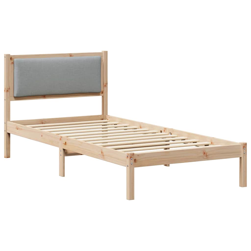 Krevetna konstrukcija s uzglavljem Svijetlo siva 90 x 190 cm